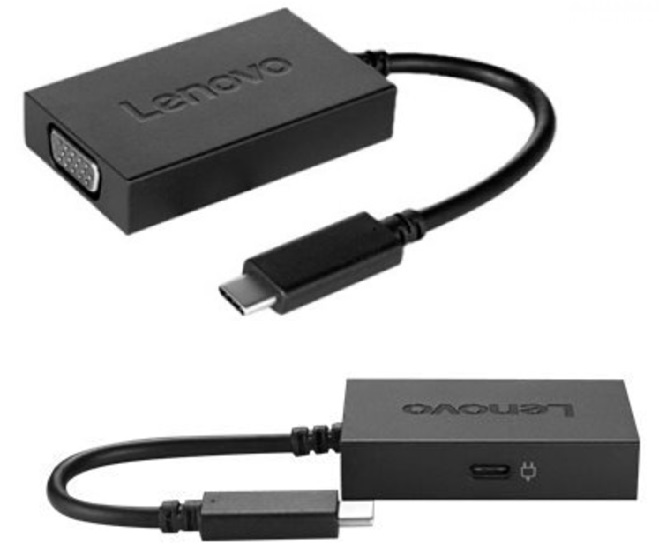 Adaptateur USB-C vers VGA Lenovo avec prise d'alimentation