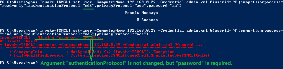 Set user command. Set user command