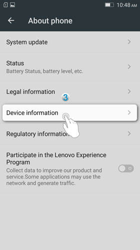 Lenovo A7000 - Enable the hidden developer options and USB debugging - Device information