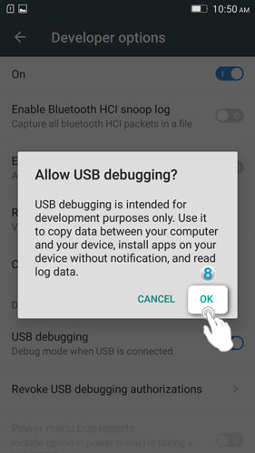 Lenovo A7000 - Enable the hidden developer options and USB debugging - OK