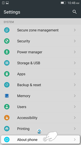 Lenovo A7000 - Enable the hidden developer options and USB debugging - About phone