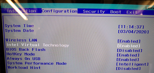 Virtualization options location
