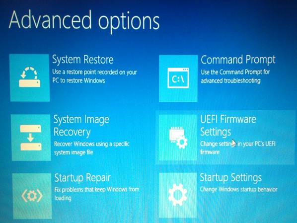 UEFI Ürün Yazılımı Ayarları