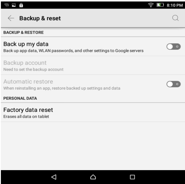 How to factory reset a Lenovo Android Tablet Running Android L  -  Lollipop - Lenovo Support EG