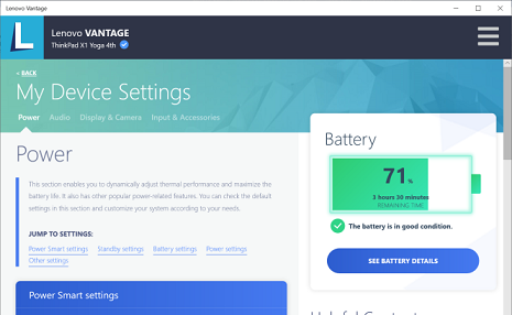 lenovo laptop battery charger settings