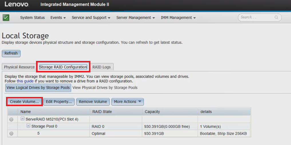 Server system status