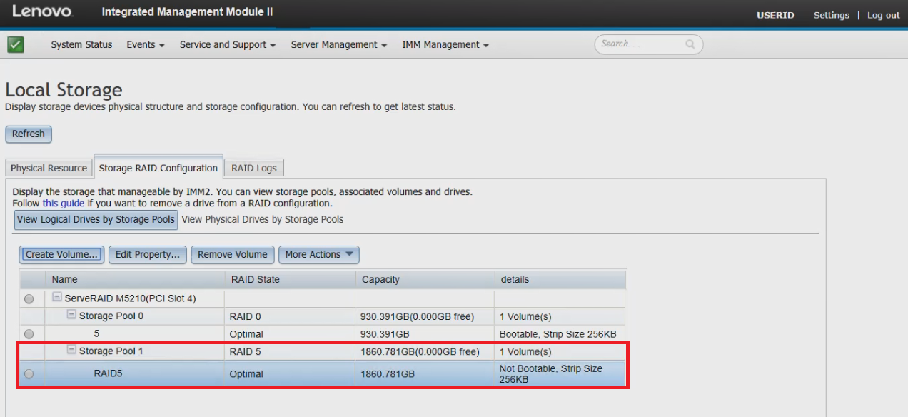 Server system status