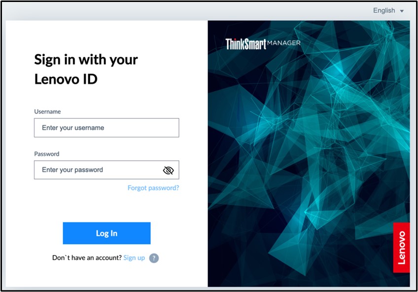 Sign in Lenovo ID ThinkSmart Manager