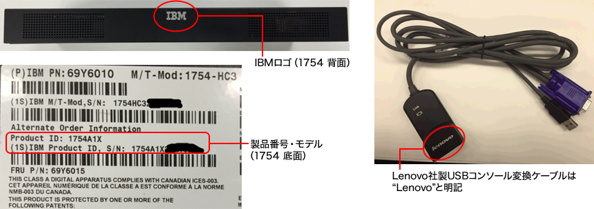 コンソール・マネージャー1754（IBMロゴ）にLenovo社製USBコンソール