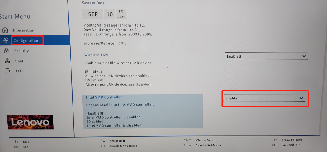 Intel rst vmd controller 467f