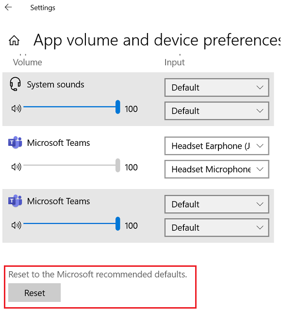 Soldat kor Offentliggørelse How to reset the sound to the Microsoft recommended defaults - Lenovo  Support PH