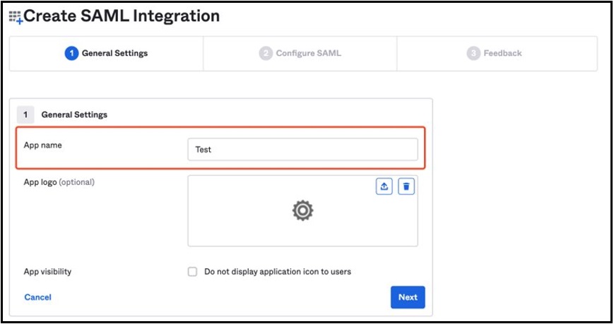 Okta Create SAML