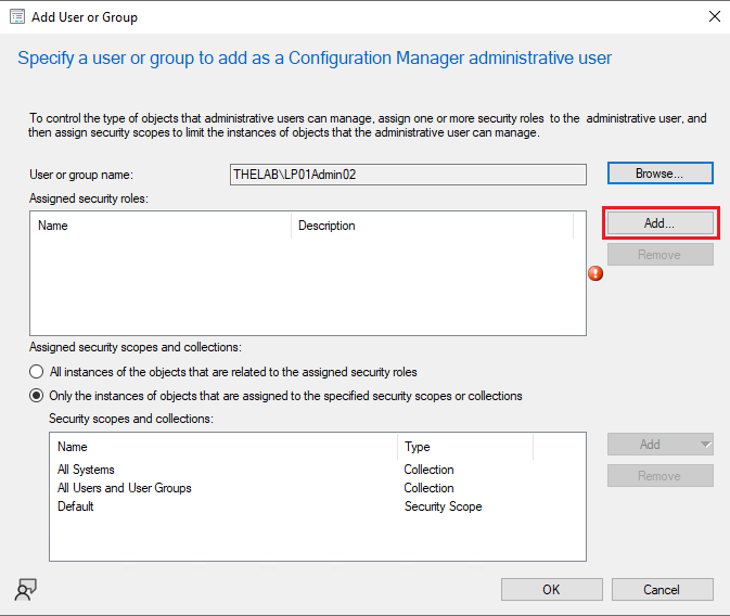 ConfigurationManagerAddUserGroupAdd