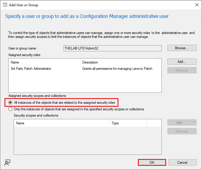 ConfigurationManagerAddUserGroupSecurityScopeAll