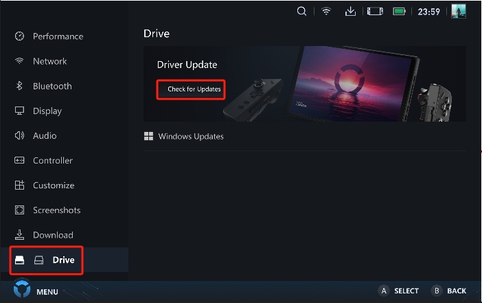 How to use Legion Space to update drivers - Legion Go 8APU1 