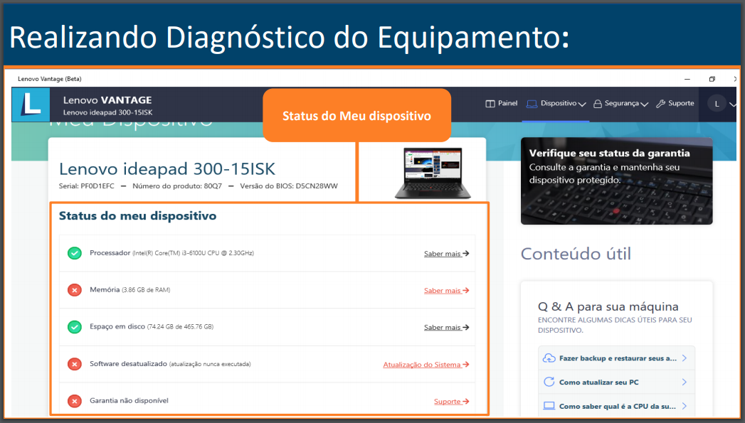 Como localizar o seu número de série quando não houver etiqueta ou estiver  ilegível - Lenovo Support PT